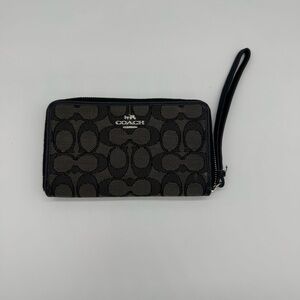 Coach Black and Gray Key Card Holder